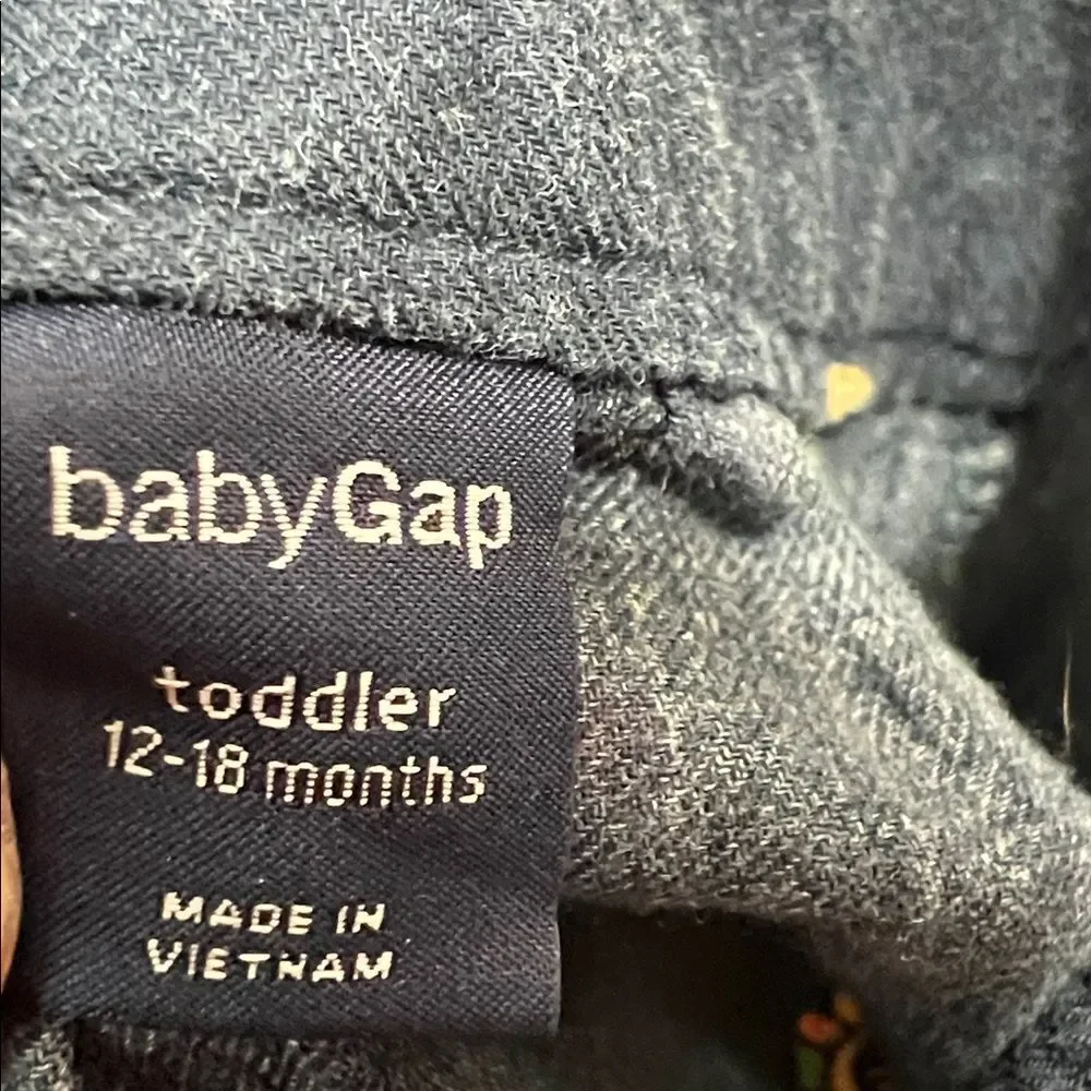 Baby Gap Navy and Red long sleeve cotton floral dress size 12-18 months